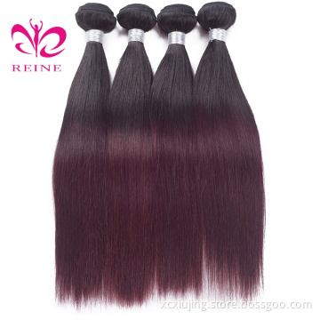 REINE Aliexpress Hair 1B/99J Red Hair Color Virgin Malaysian Hair Bundles